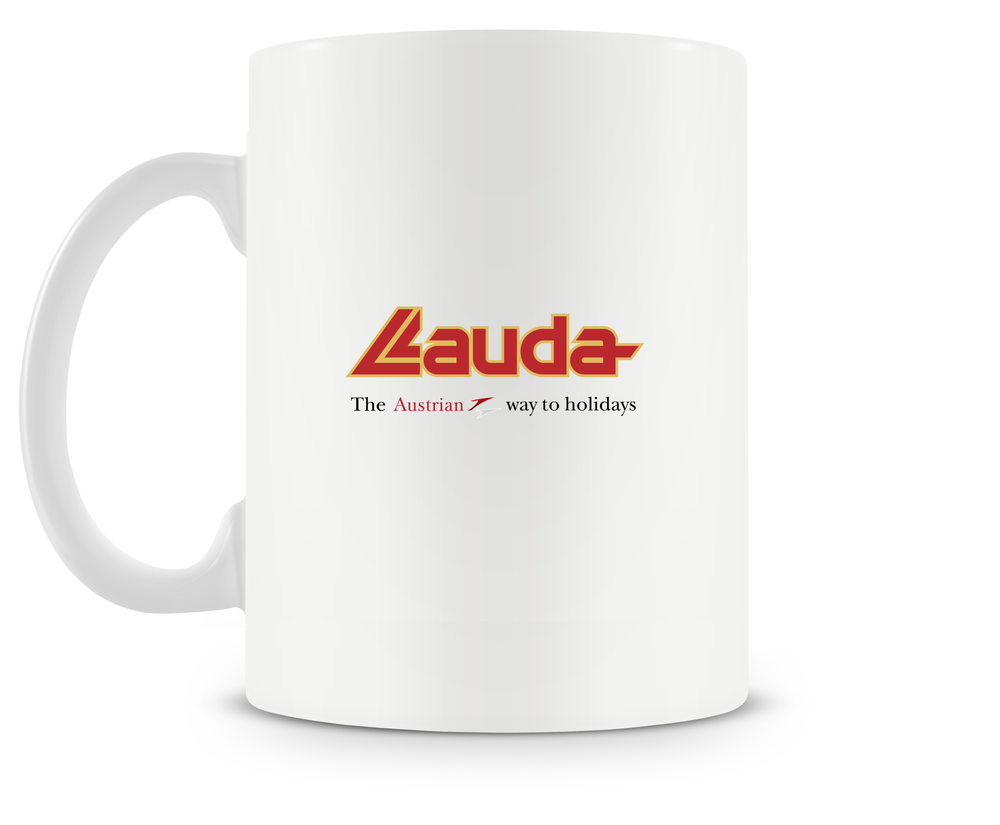 back of Lauda Air Boeing 737NG mug