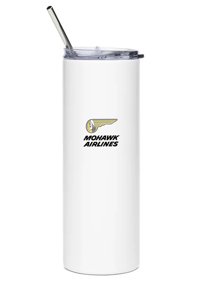 back of Mohawk Airlines BAC One-Eleven water bottle