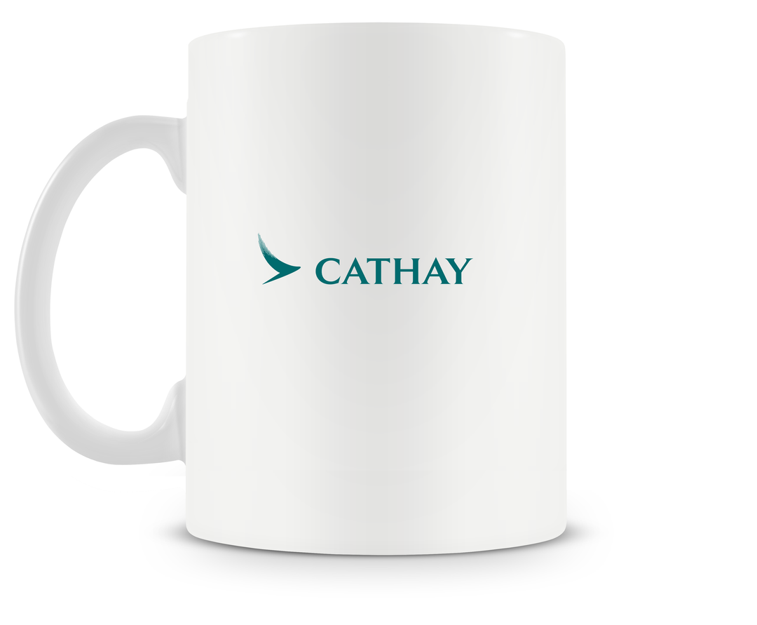 back of Cathay Pacific Airbus A350-900 mug