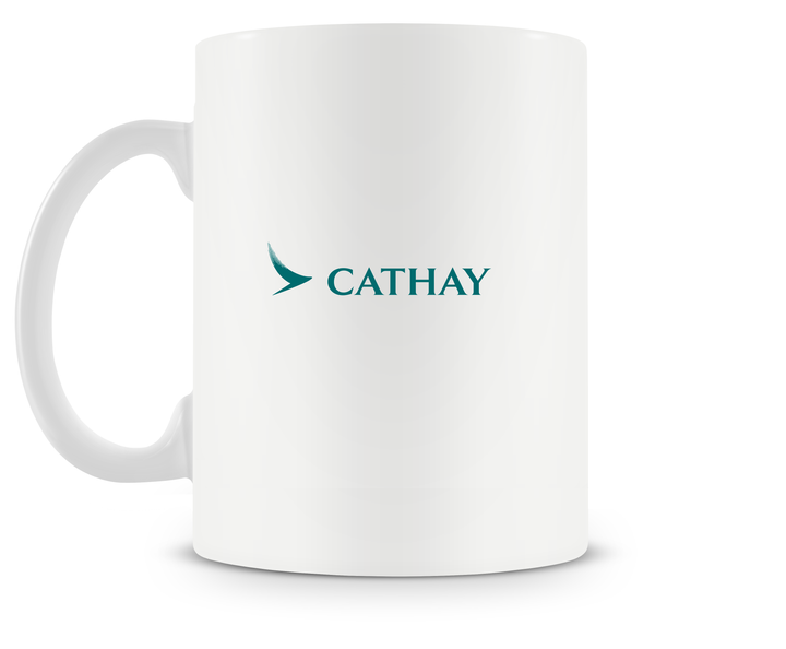 back of Cathay Pacific Airbus A350-900 mug