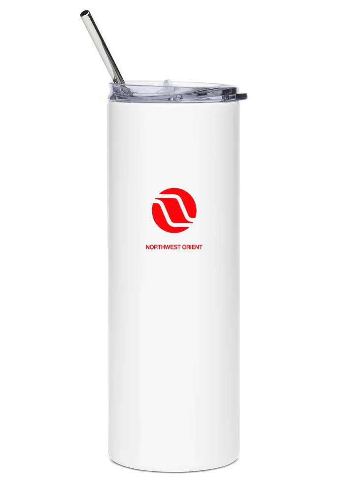 back of Northwest Airlines McDonnell Douglas DC-10 water tumbler