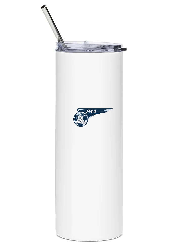 back of Pan Am Boeing 377 Stratocruiser water tumbler