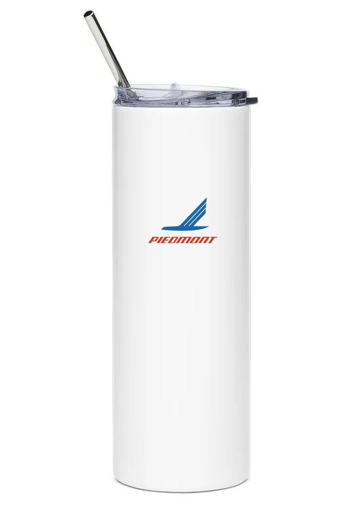 back of Piedmont Airlines Boeing 737 water bottle