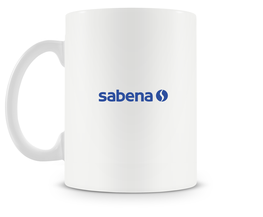 back of Sabena Boeing 737 mug