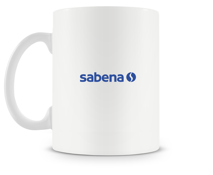 back of Sabena Boeing 737 mug