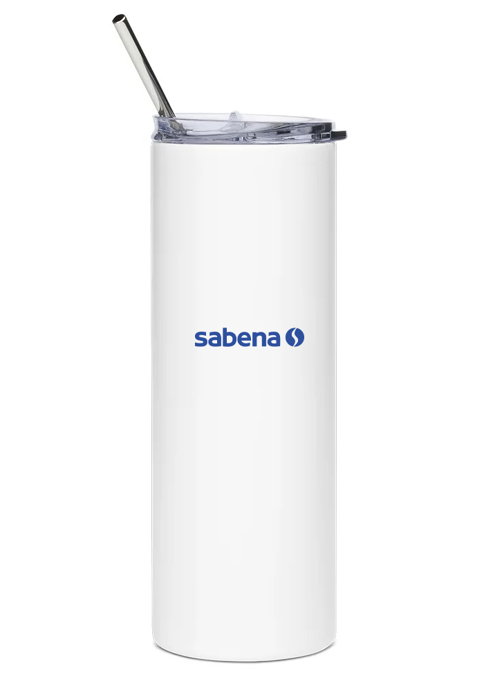 back of Sabena Boeing 737 water tumbler