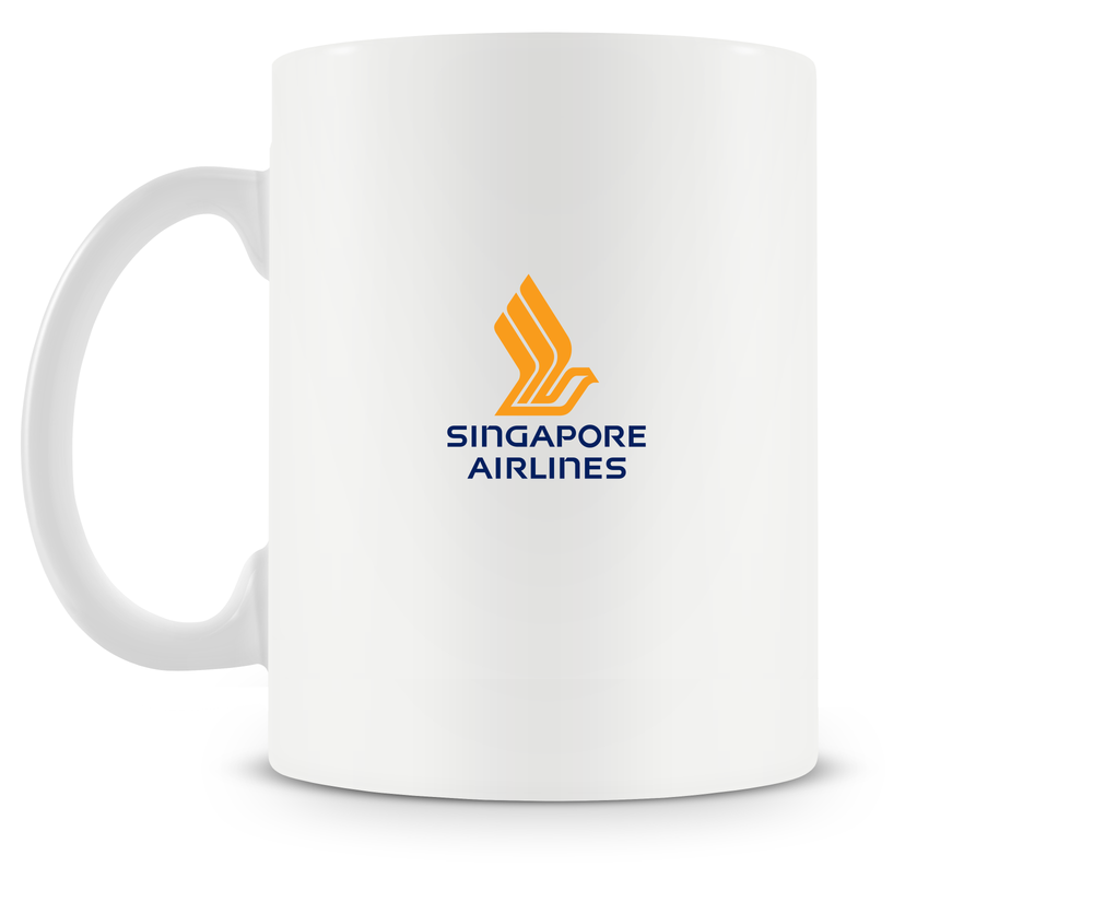 back of Singapore Airlines Airbus A350 mug