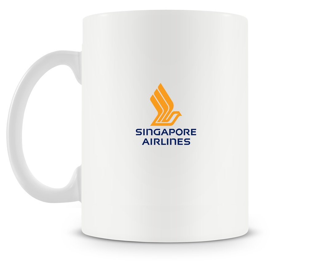 back of Singapore Airlines Airbus A350 mug