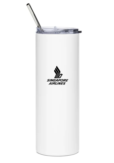 back of Singapore Airlines Concorde water bottle