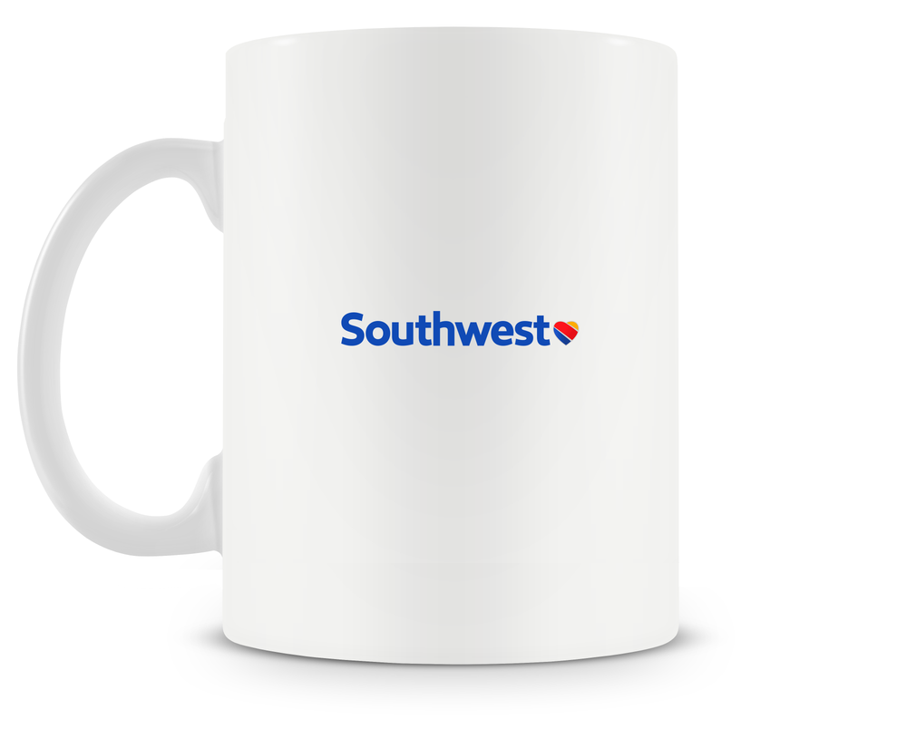 back of  Southwest Airlines Boeing 737NG  mug