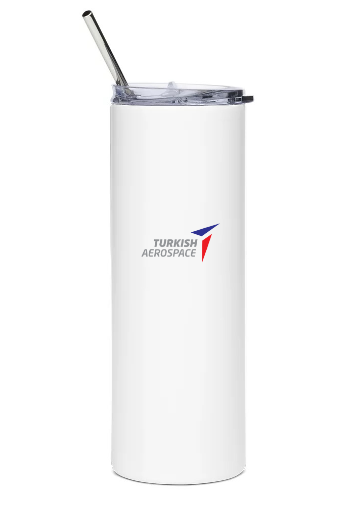 back of TAI Hürkuş water tumbler