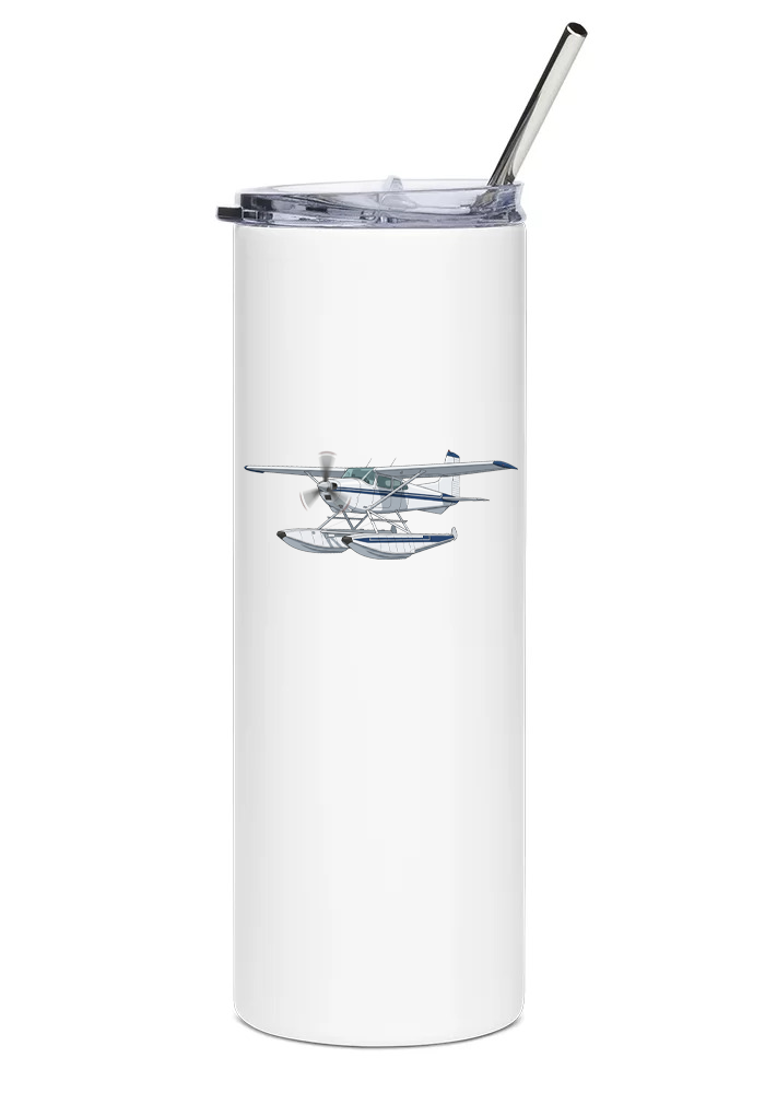 back of Cessna 180 Floatplane water tumbler