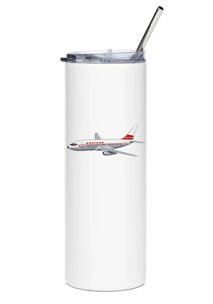 Western Airlines Boeing 737 water tumbler