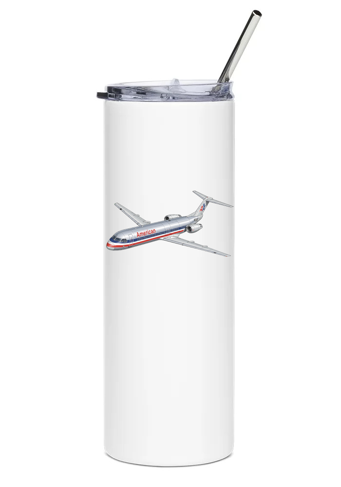 American Airlines Fokker 100 water tumbler