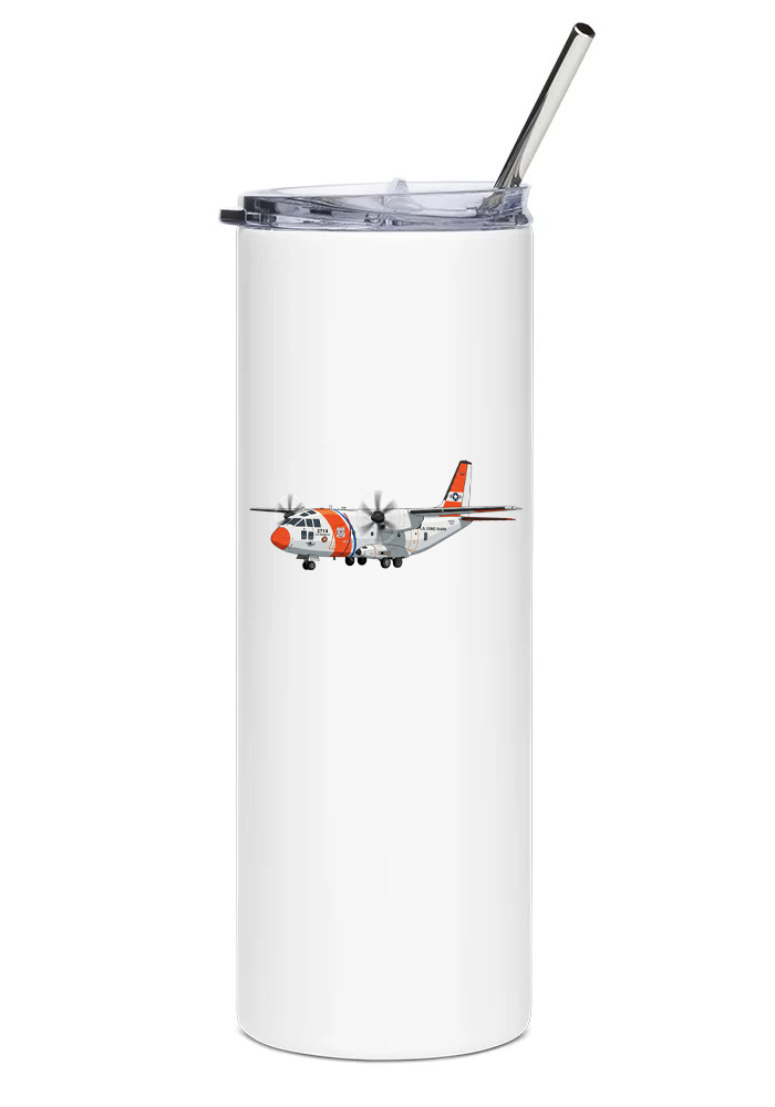 back of US Coast Guard Alenia C-27J Spartan water tumbler