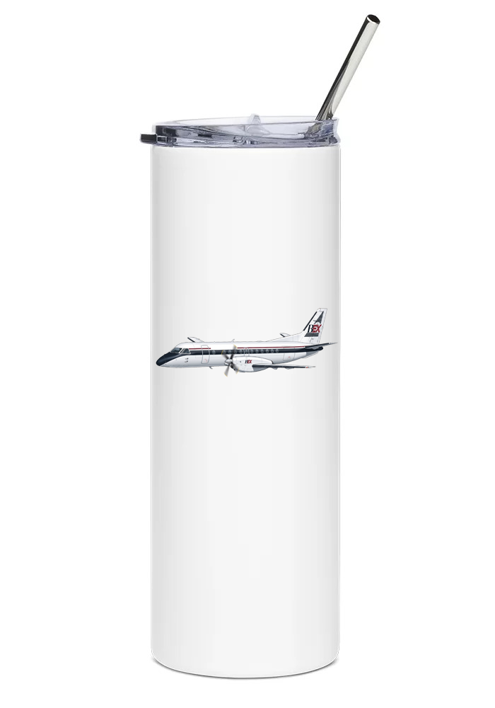 Business Express Airlines Saab 340 water tumbler