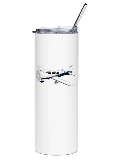 20oz. White Stainless Steel Water Tumbler with straw