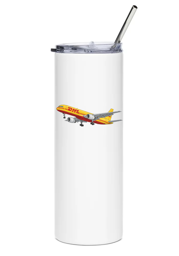 DHL Boeing 757 with Gear Down water tumbler
