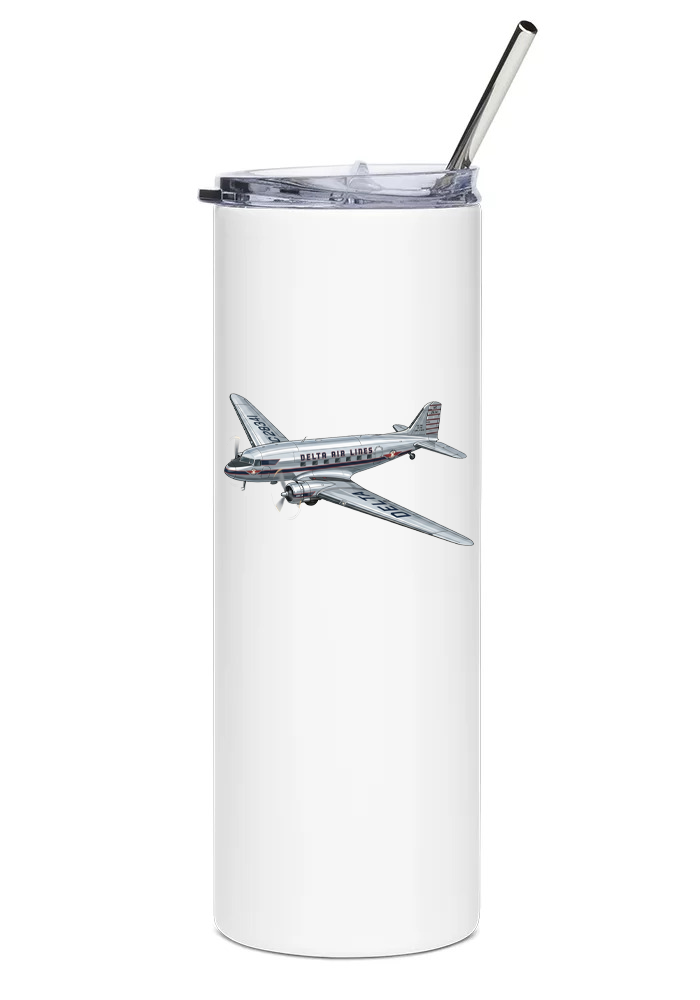 Delta Airlines Douglas DC-3 water tumbler