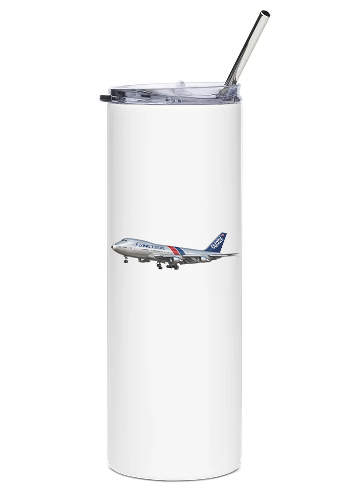 Flying Tigers Boeing 747-132SF water tumbler