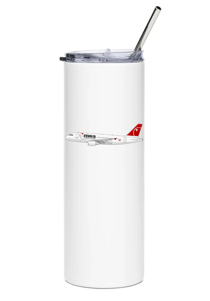 Northwest Airlines Airbus A319 water bottle