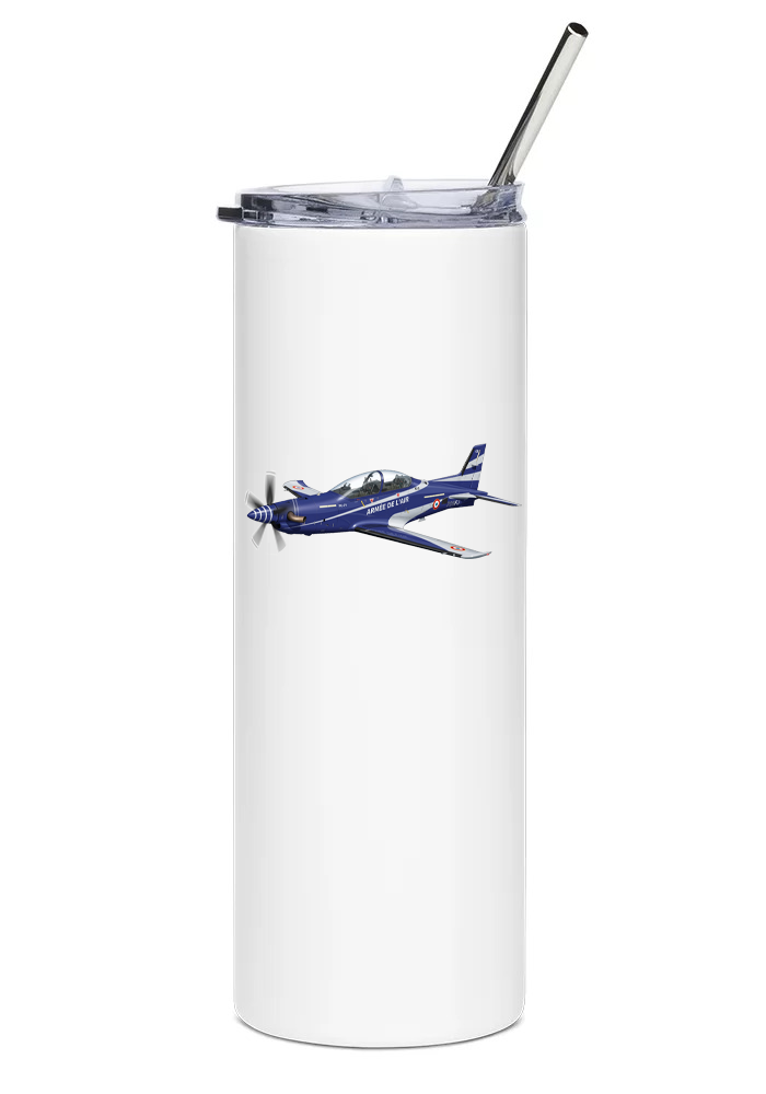 back of Pilatus PC-21 water tumbler
