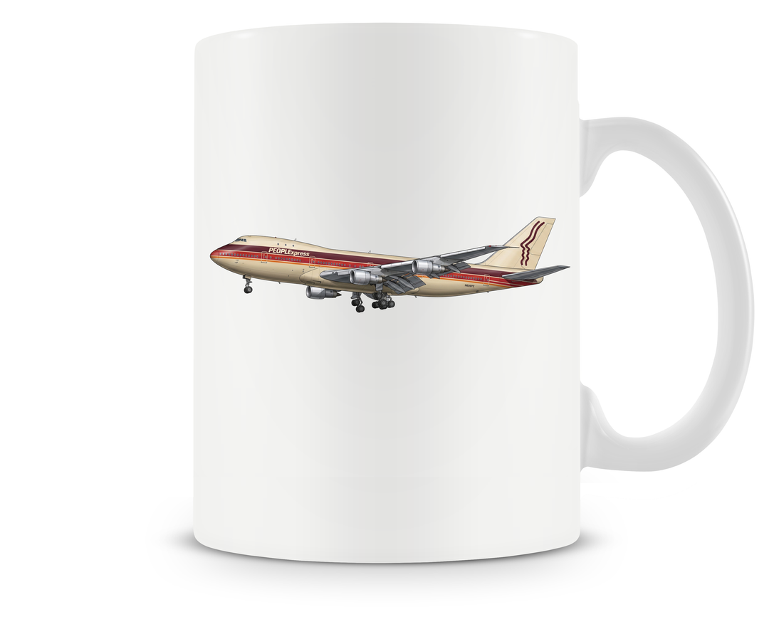People Express Airlines Boeing 747 mug