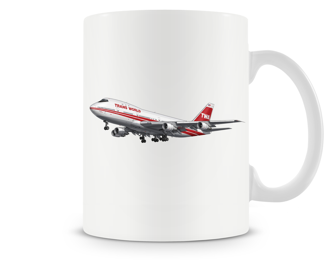 TWA Boeing 747 mug