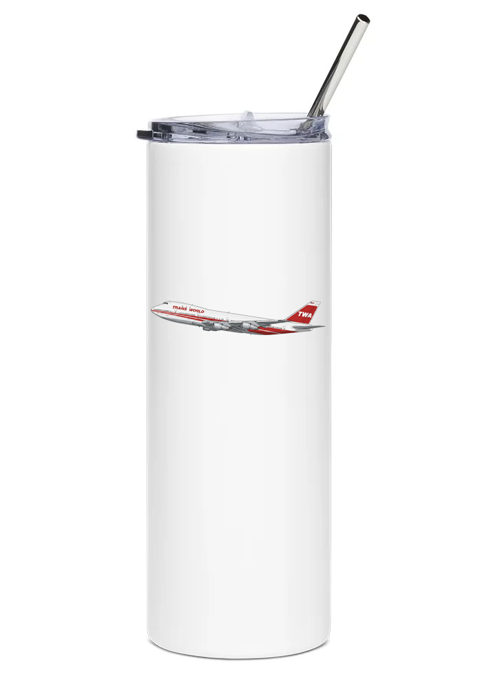 TWA Boeing 747 water tumbler