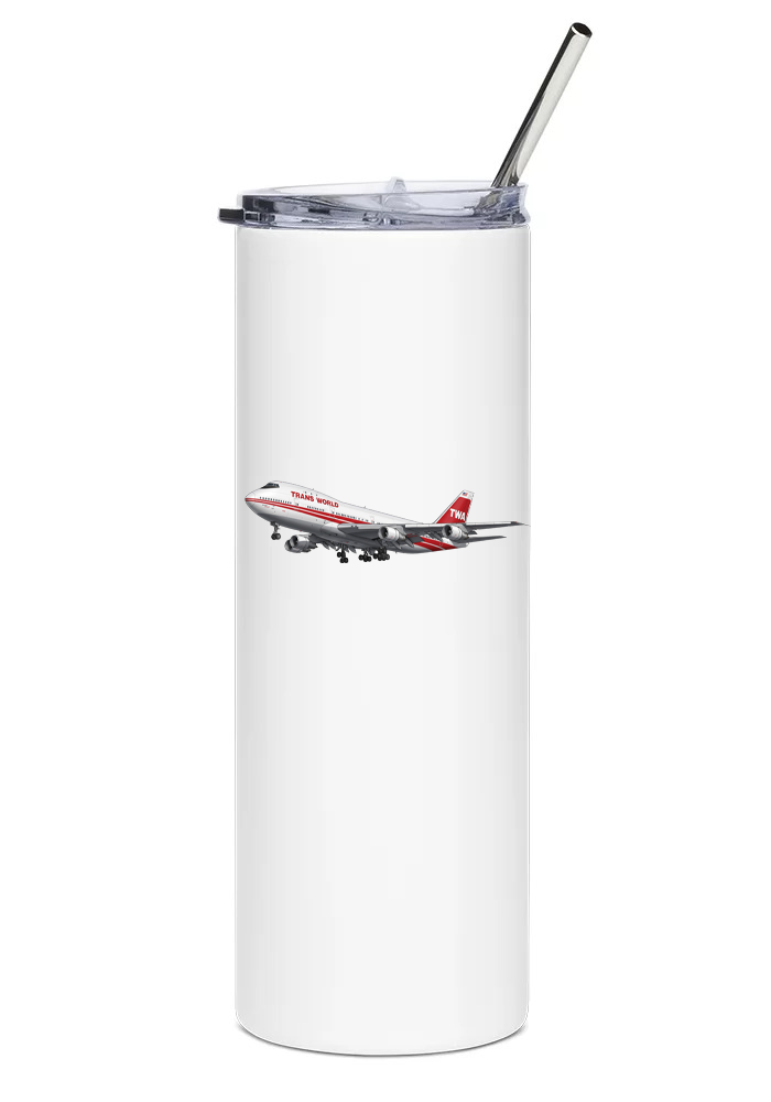 TWA Boeing 747 water tumbler