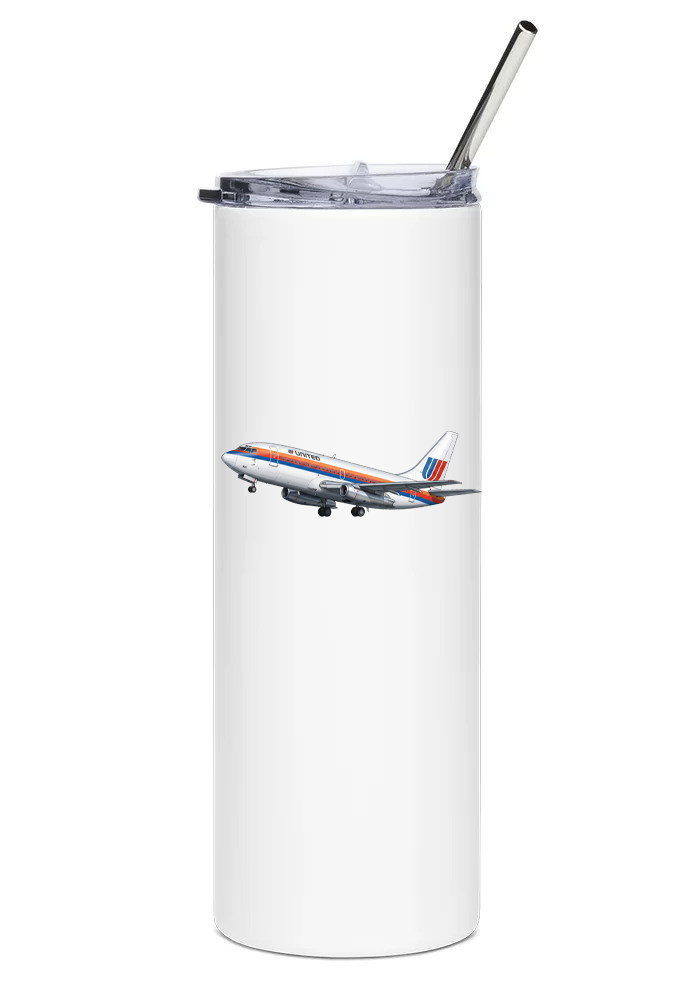 United Airlines Boeing 737-200 water tumbler