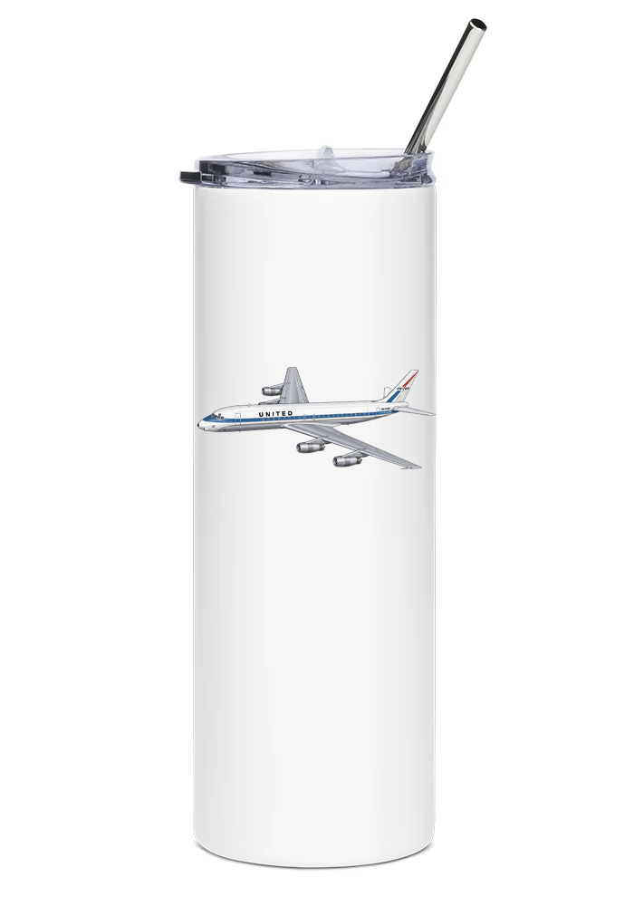 United Airlines Douglas DC-8 water tumbler