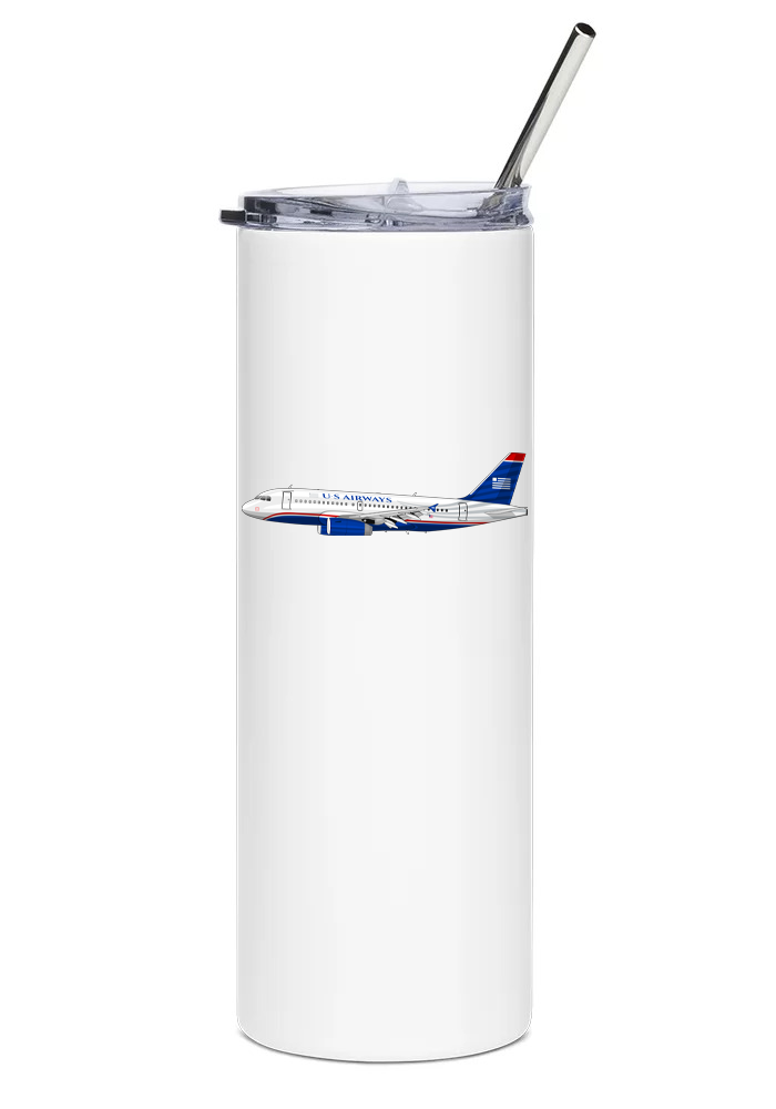 US Airways Airbus A319 water tumbler