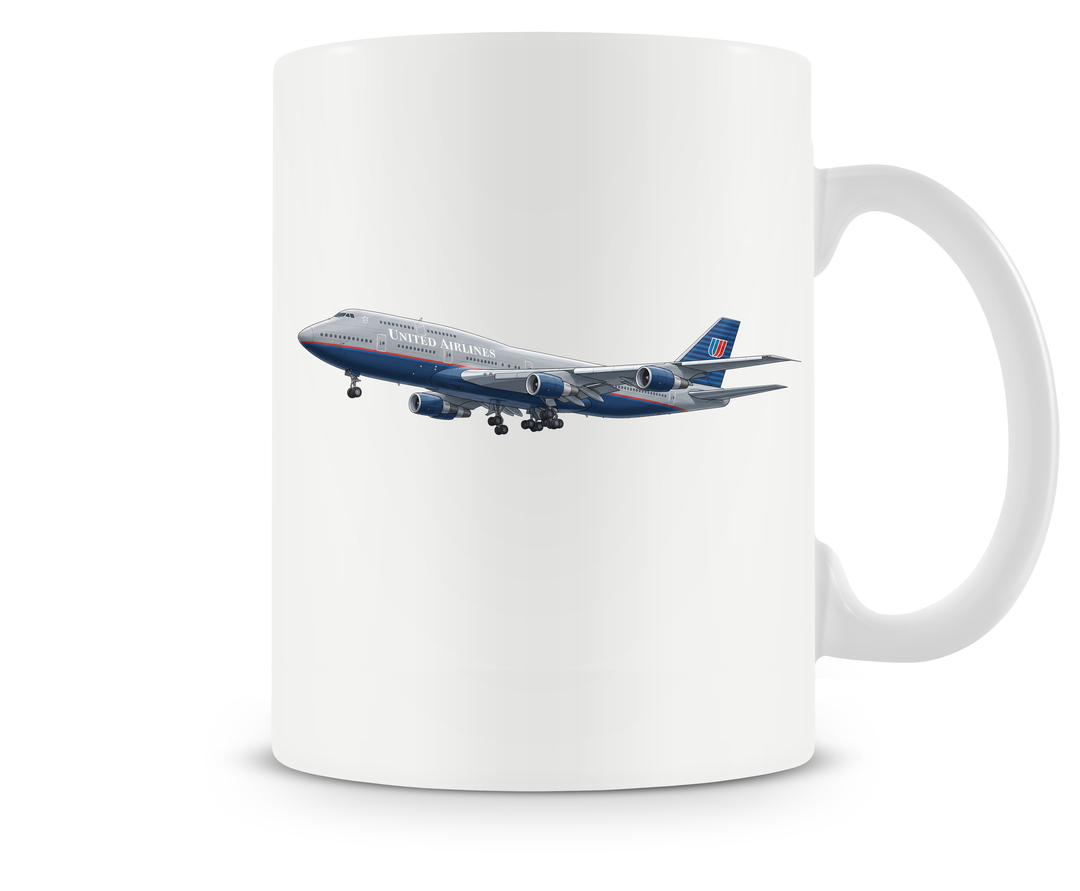 United Airlines Boeing 747 mug