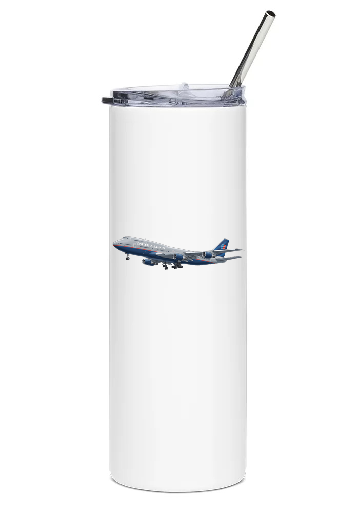 United Airlines Boeing 747 water tumbler