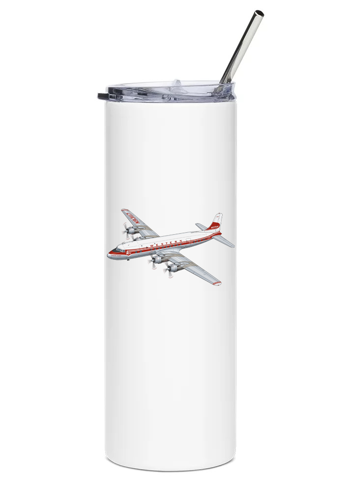 Western Airlines Douglas DC-6 water tumbler