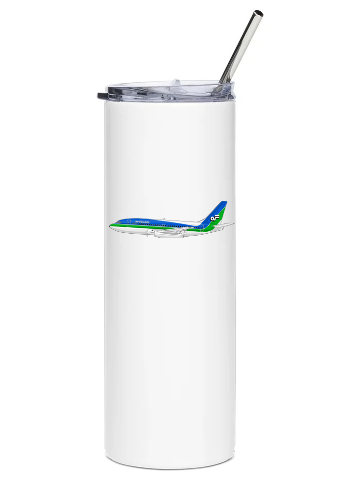 Air Florida Boeing 737 Stainless Steel Water Tumbler with straw