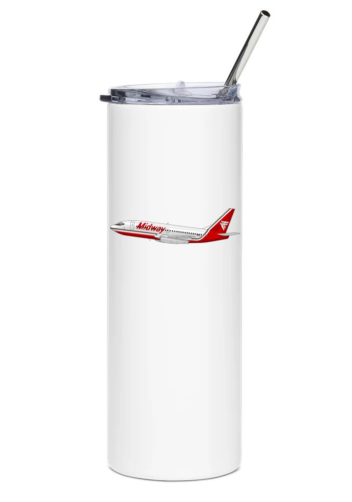 Midway Airlines Boeing 737 water bottle