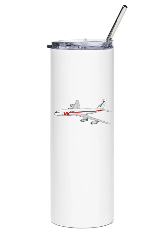 Western Airlines Boeing 707 water tumbler
